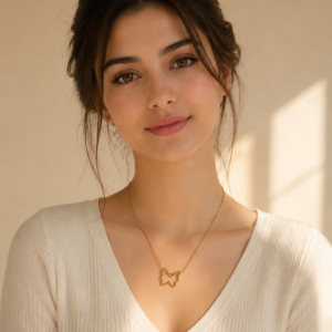 Elegant Gold Butterfly Pendant Necklace for Women